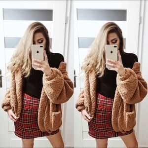 Oversized teddy jacket